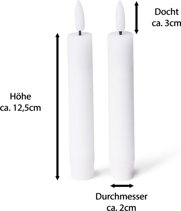 Produktbild Novaliv Weisse LED Stabkerze mit Timerfunktion 6er Set - Stabkerze LED bewegliche Flamme Timer - 12,5cm Höhe (6 x)