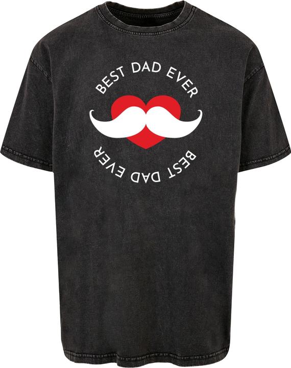 Merchcode Fathers Day - Best dad Acid Washed Heavy Oversized Tee - 112923