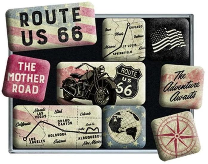 Produktbild Nostalgic-Art Merchandising Magnet-Set Route 66 9 Stück, Mehrfarbig (9 x)