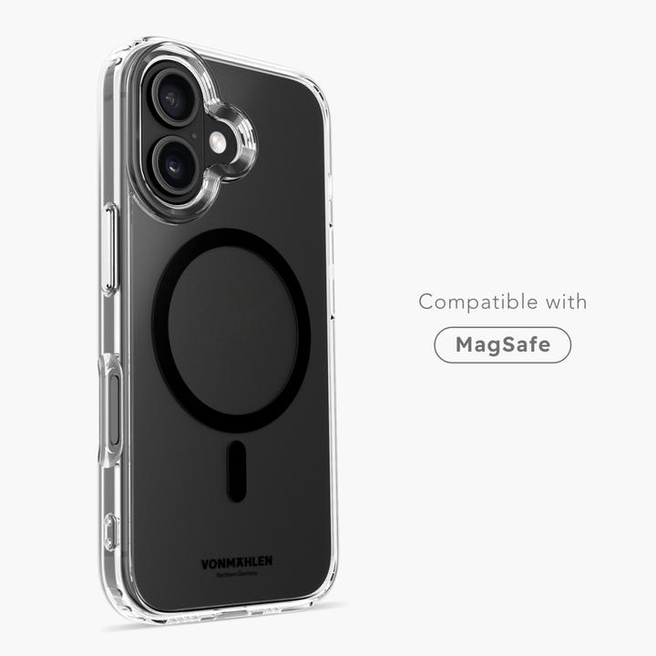Immagine prodotto Vonmählen Cover posteriore trasparente iPhone 16 Nero (Apple iPhone 16)
