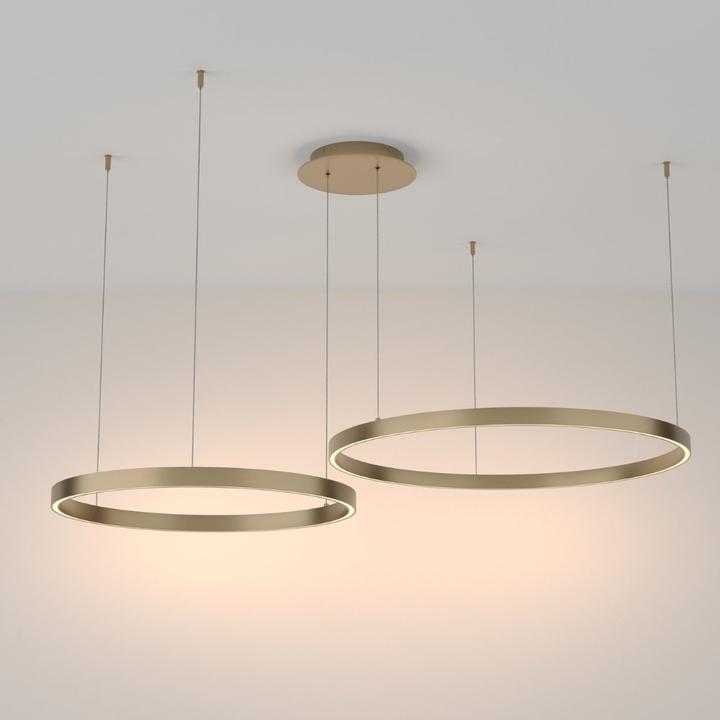 Actual product image Maytoni Rim LED pendant light, pendant light 2x 88W brass 85Ra warm white (2600 lm)