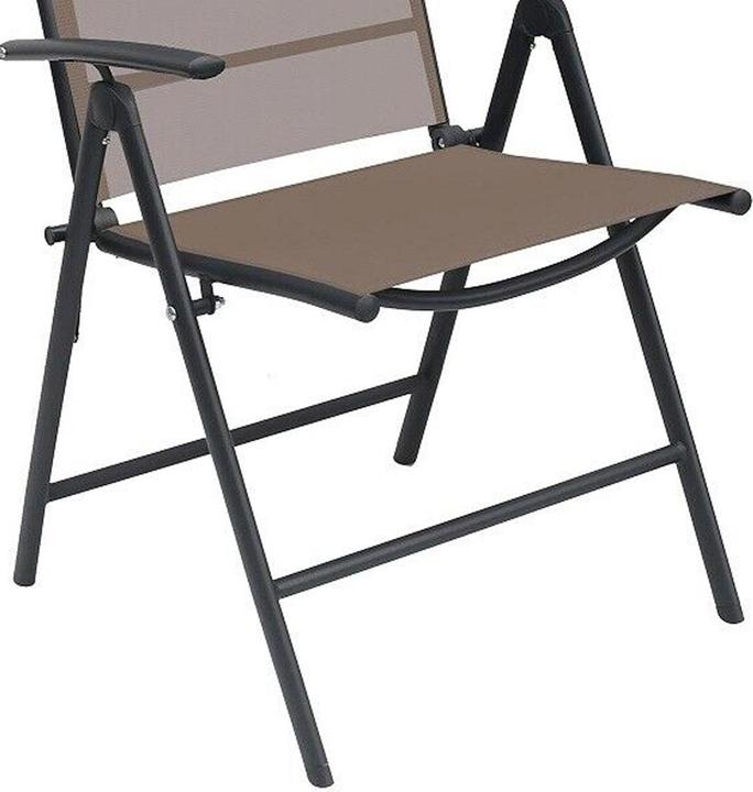Produktbild Mojawo 2er Garten Klappstuhl Gartenstuhl Textilen Anthrazit Schokobraun 7 Pos