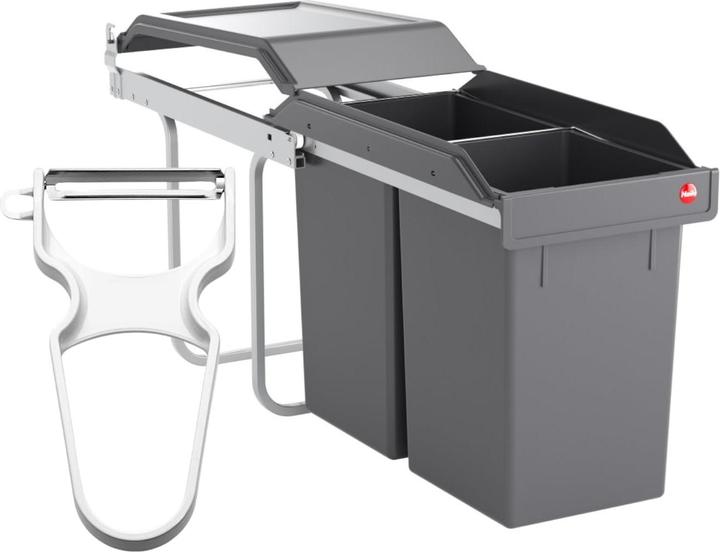 Immagine prodotto Hailo Einbau-Abfallsammler Tandem 2x15L mit Vollauszug, 1947001 (30 l)