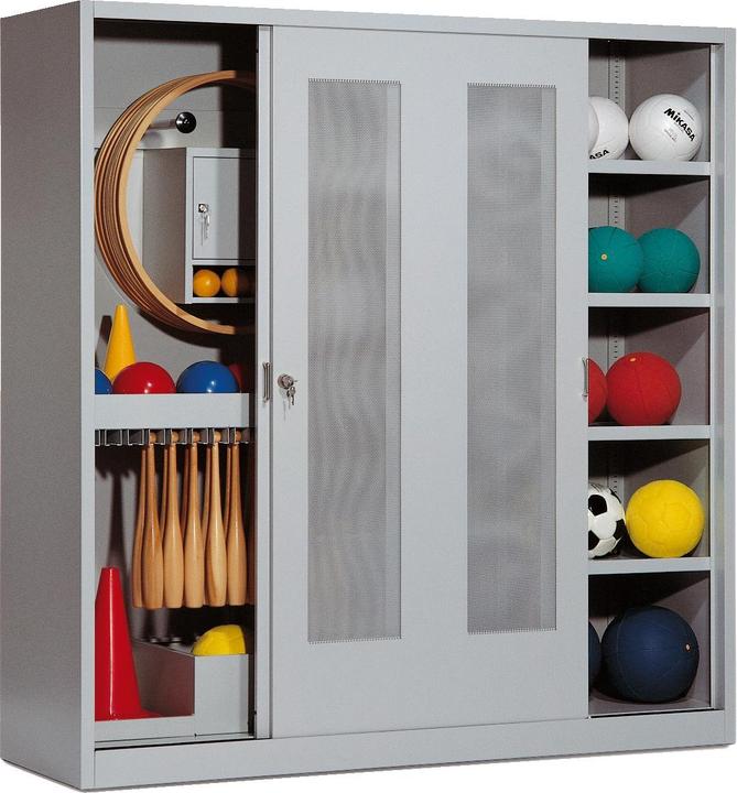 Actual product image C+P Sports equipment locker (HxWxD: 195x190x60 cm, with perforated sliding doors, type 5)
