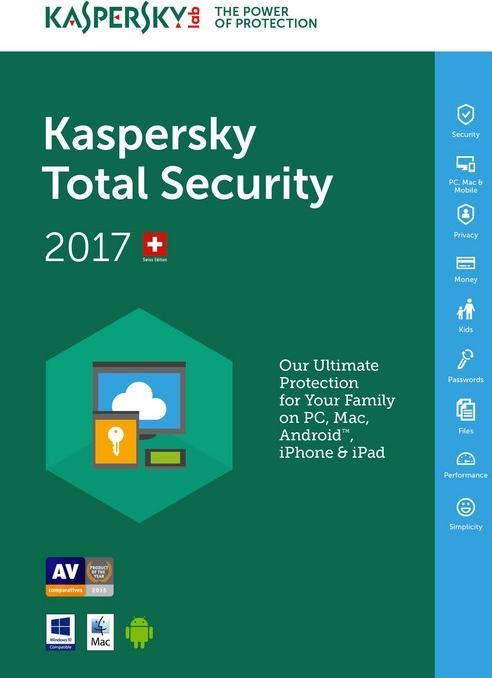 Immagine prodotto Kaspersky Totale Multi-Device 2017 (3 Utente, 12 mesi)