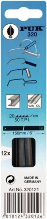 Puk Metallsägeblatt 320 Länge 150 mm Zähne per Zoll 50 1-seitig