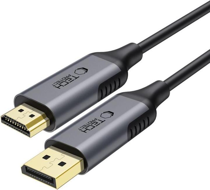 Produktbild Tech-Protect UltraBoost DisplayPort / HDMI 2.0 Cable 4K 60Hz 2m - Black (2 m, DisplayPort)