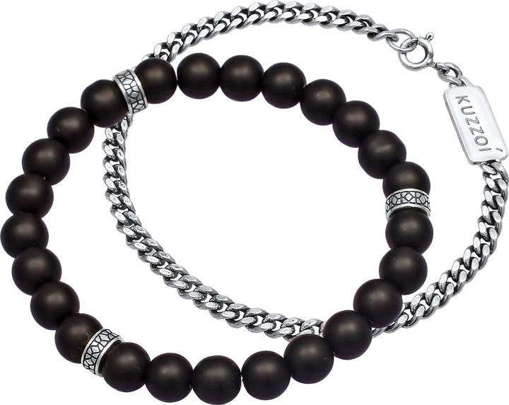 Immagine prodotto Kuzzoi Bracciale di base, pallina (21 cm, Plastico, Onice, Argento 925)