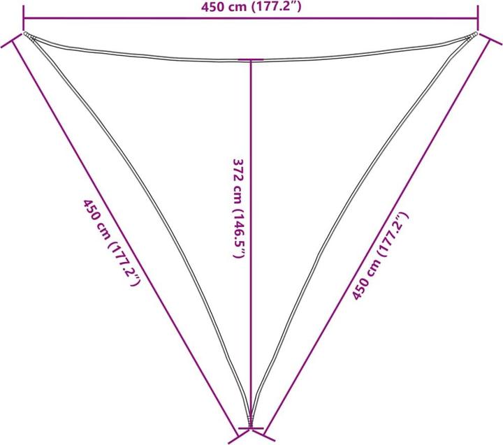 Immagine prodotto VidaXL Tenda da sole (450 x 450 x 450 cm)