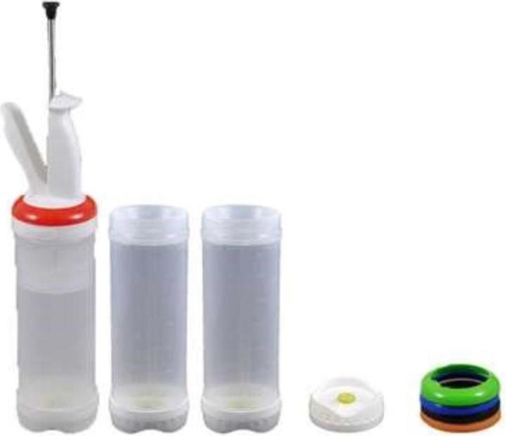 Image du produit Linum Distributeur de sauces Set 3 bouteilles 0.473lt Trou unique 1 pompe 5 Ri