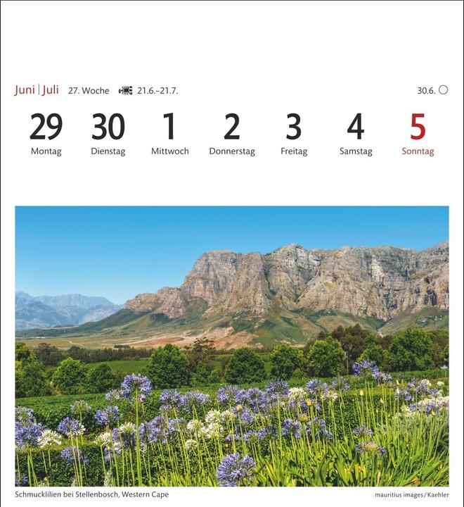 Produktbild Harenberg Südafrika & Namibia Sehnsuchtskalender 2026 - Wochenkalender mit 53 Postkarten (Harter Einband, Deutsch)