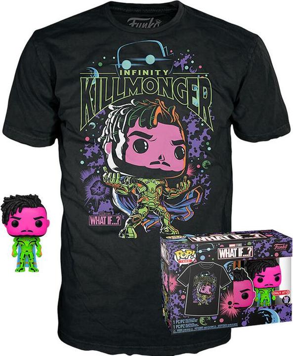 Funko What If?? POP! & Tee Vinyl Figur & T-Shirt Set Killmonger (BKLT) Grösse XL (XL)