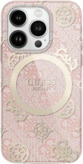 Immagine prodotto Guess GUHMP16LH4PYEEP iPhone 16 Pro 6.3" różowy/rosa custodia rigida IML Peony su sfondo 4G MagSafe (Apple iPhone 16 Pro)