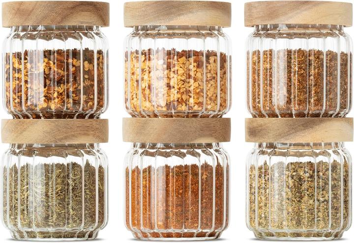 Produktbild Econovo 6-teiliges Gewürzgläser Set, stapelbar, luftdicht (0.15 l)