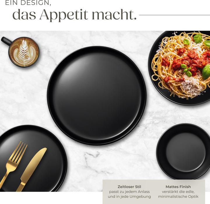Actual product image tectake Geschirrset Una, aus Steingut, für 6 Personen (30 Piece)