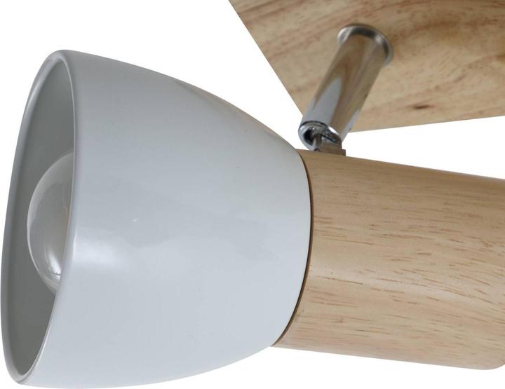 Actual product image Lindby Wooden Ceiling Lamp Thorin, Three Flames (E14)