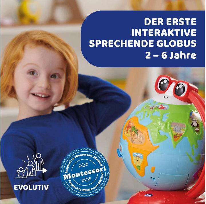 Produktbild Chicco Edu Globe, Pädagogischer Deutsch-Sprechender Globus, zum Lernen von Geografie, Musik, Wissens (Deutsch)