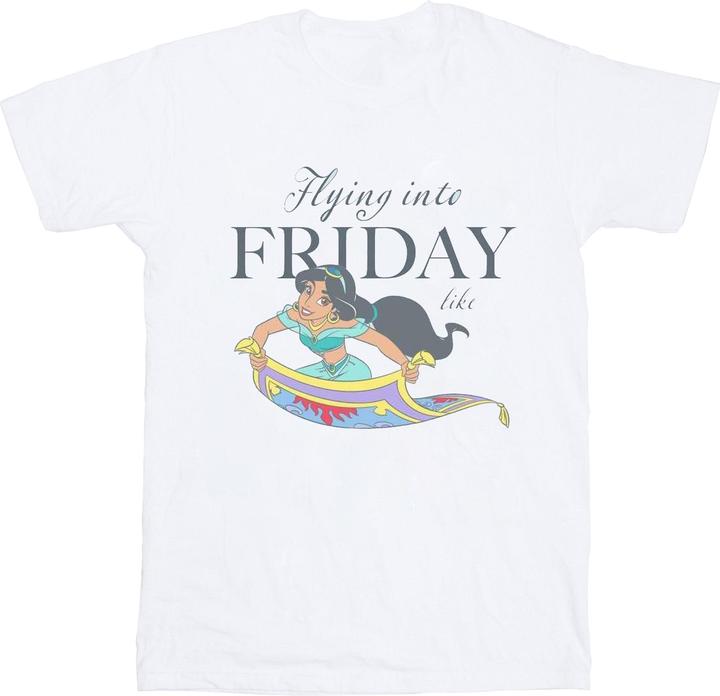 Disney Princess Jasmine Flying Into Friday Like TShirt (XL)
