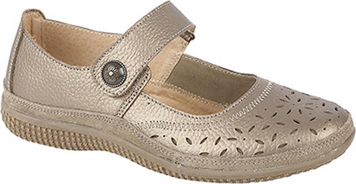 Boulevard Sommer MaryJaneSchuhe mit Lochmuster und Klettverschluss weite Passform