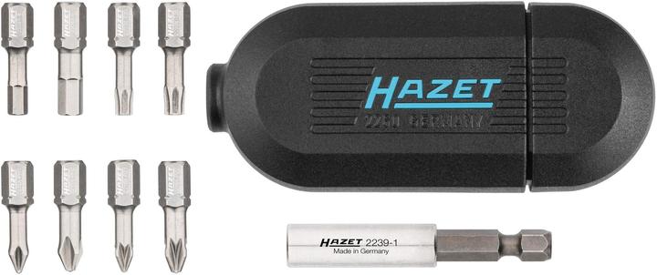 Actual product image HAZET Screwdriver Bit Set (2x Phillips screws 2215X-PH1 ∙ 2215X-PH2, 2x Pozidriv screws (PZ) 2216X-PZ1 ∙ 2216X-PZ2, 2223N-T20, 2216-PZ1, 2223N-T25)