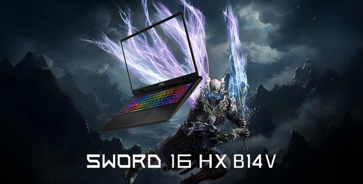Actual product image MSI Sword 16 HX RTX 4060 (16", Intel Core i7-14700HX, 16 GB, 1000 GB, CH)