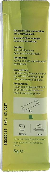 Valeurs nutritives et ingrédients Digesan En cas de troubles intestinaux et de côlon irritable (16x5g) (16 pièce(s), Beutel, 135 g)
