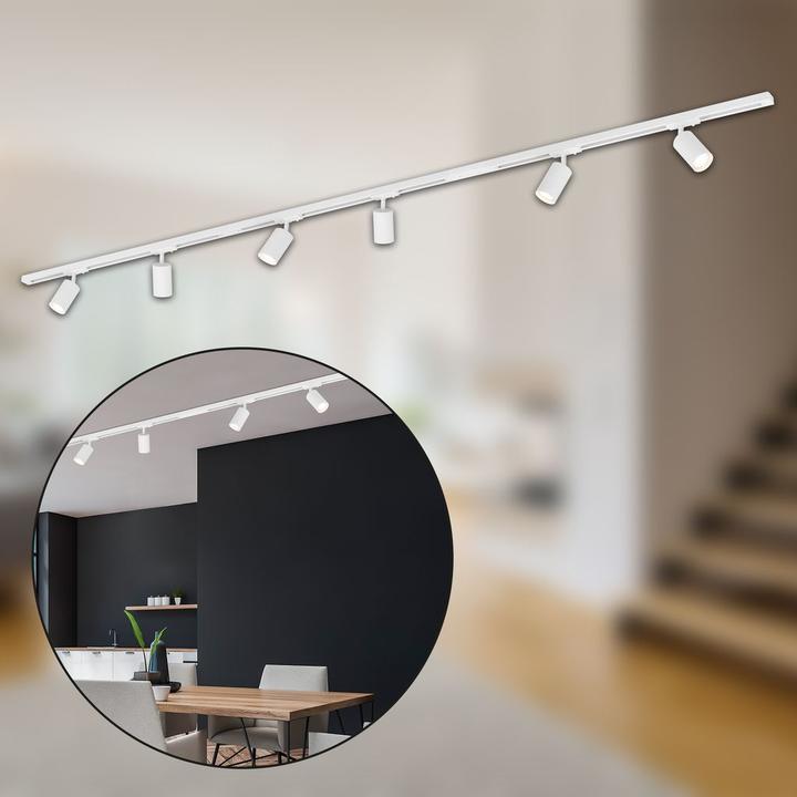 Produktbild Briloner HV-Stromschienen-Set, 2,25m, Weiss, 6xLED-Spot/GU10/max. 9W exkl. Leuchtmittel