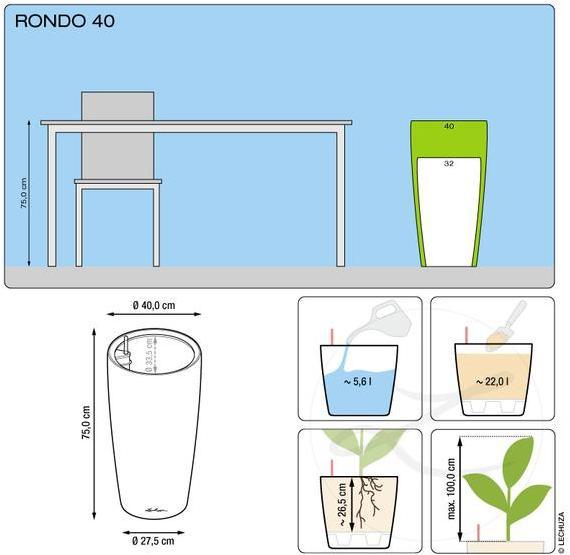 Actual product image Lechuza Planter Rondo Premium 40 (40 cm)
