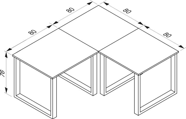 Produktbild VCM Eckschreibtisch Lona Tiefe 80 cm U Alu Silber (160 x 80 x 76 cm)