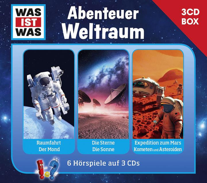Actual product image Was Ist Was 3-Cd Hörspielbox Vol.6-Space (Kurt Haderer, Matthias Falk, Dr Manfred Baur, Anna Carlsson, Matthias Bauer, Jakob Riedl, Crock Krumbiegel, Guenther Illi, Jan Hameyer, Sebastian Hassler, German)