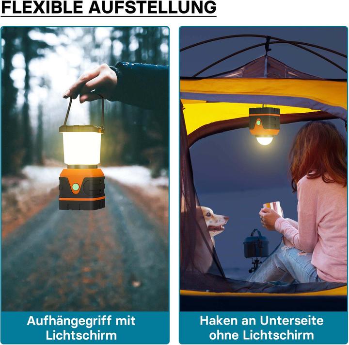 Actual product image Toboli Battery-powered Camping Lamp with 4 Light Modes LED Outdoor Lantern Dimmable Camping Light