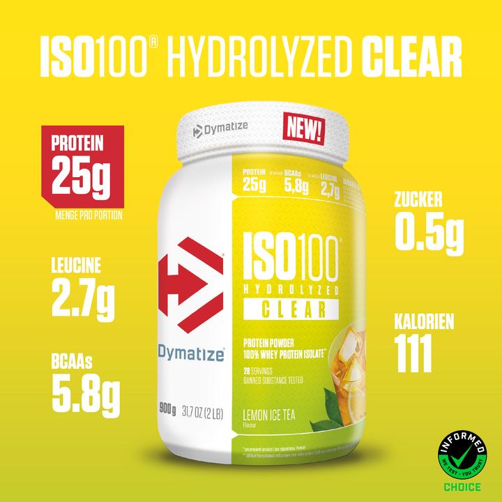 Produktbild Dymatize ISO100 Clear Whey (Lemon Ice Tea, 1 Stk., 900 g)