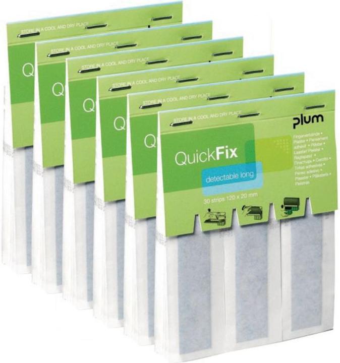 Produktbild Plum Fingerverbände QuickFix Detectable Long, Nachfüllpack f. Spender, m. Metallfläche, 30 Stück (30 x)