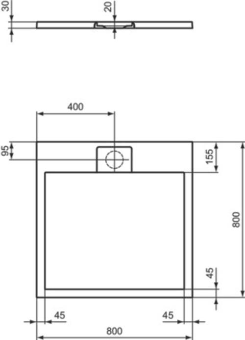 Actual product image Ideal Standard Ultra Flat S i.life square shower tray, 800x800x30mm, T5229