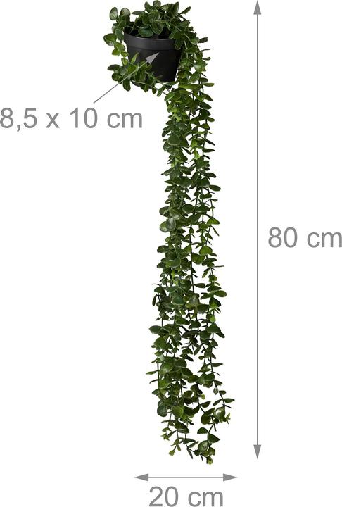 Actual product image Relaxdays 2x faux hanging plants (80 cm)