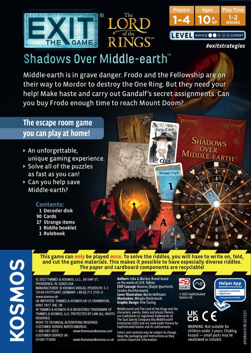 Produktbild Kosmos Exit: The Game - The Lord of the Rings: Shadows over Middle-earth (Englisch)