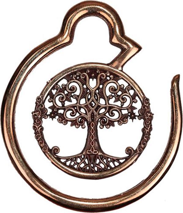 Star Piercing Ohrgewicht Ring rosegold Baum des Lebens (ohne Messing, Bronze)