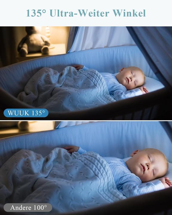 Produktbild WUUK 2K Babyphone mit Kamera und App, 5,5 Zoll Display (Babyphone mit Kamera, 305 m)