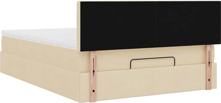 Actual product image VidaXL Ottoman bed with mattress cream 140x200 cm fabric bed frame (140 x 200)