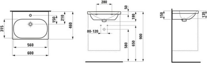 Produktbild Laufen Waschtisch Lua (460 mm, 600 mm)