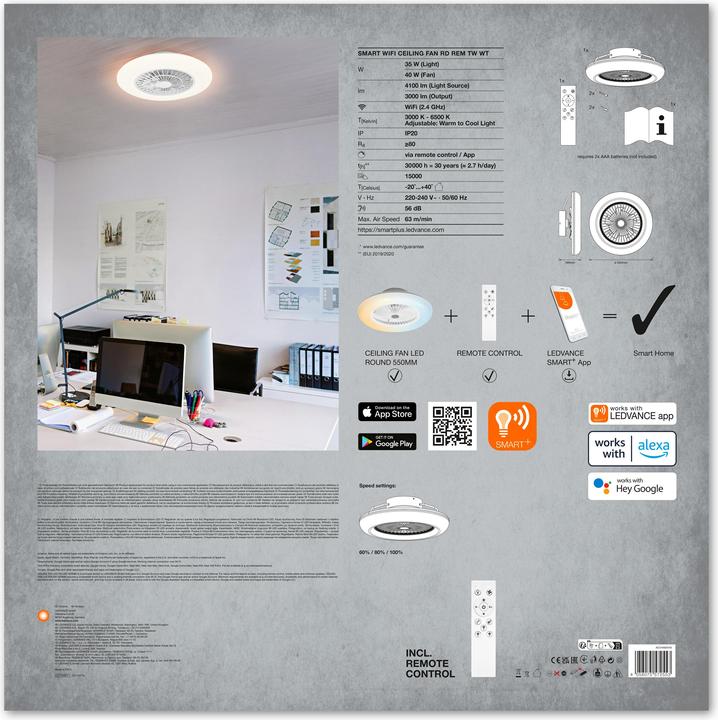 Actual product image Ledvance Smart WiFi Fan (3050 lm)