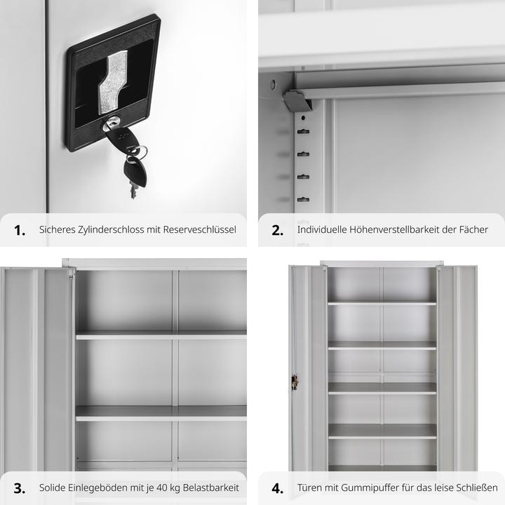 Image du produit tectake Armoire de classement (180 x 80 x 40 cm)