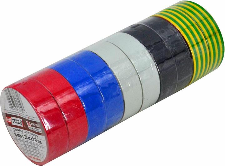 Actual product image Awtools TAŚMA IZOLACYJNA 12mm x 10m MIX /10szt. (12 mm)