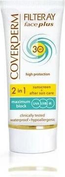 Image du produit Coverderm Filteray Face Plus SPF30 Crème solaire pour peau grasse/acnéique 50ml (Crème solaire visage, SPF 30, 50 ml)