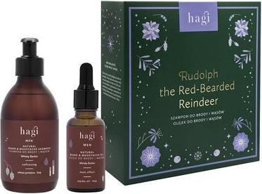 Immagine prodotto Hagi Hagiset Rudolph The Red Shampoo Barba e Baffi 300ml e Olio Barba 30ml (Balsamo dopobarba, 300 ml)