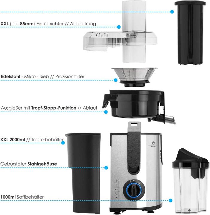 Produktbild Kesser Entsafter für Obst und Gemüse (Silber/Schwarz)