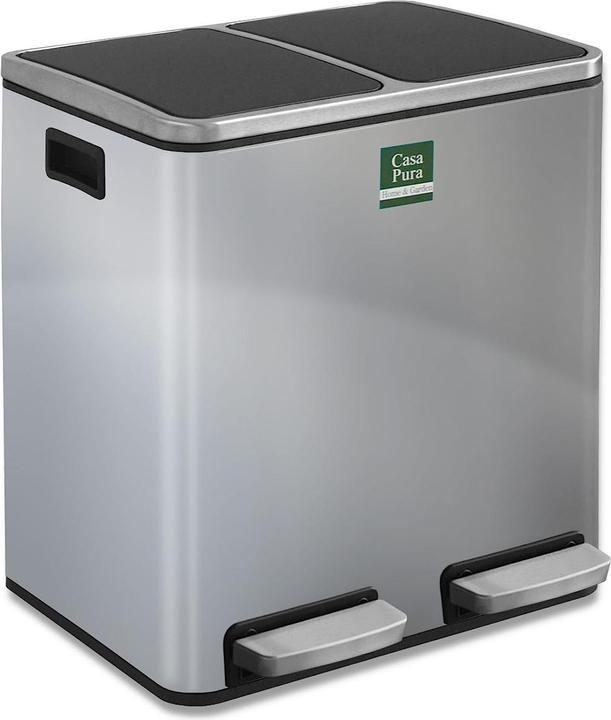 Produktbild Casa Pura Mülleimer Felix aus EdelstahlTrennsystem, 2 x 30 Liter (60 l)
