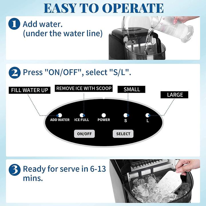 Produktbild Vpcok Direct Eiswürfelmaschine, 12Kg, Schwarz