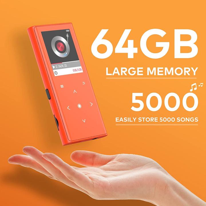 Actual product image Coconise 64GB MP3 Player, orange
