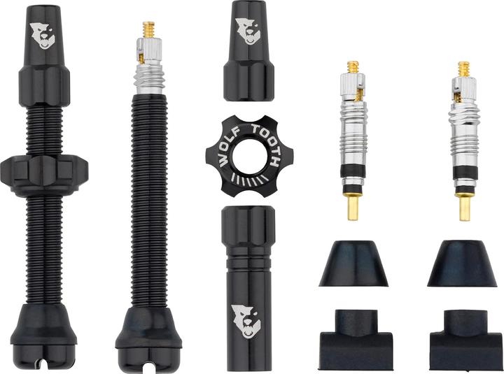 Wolf Tooth Tubeless Valve Stem Ventile, Presta, 44mm, 2 Stk., black